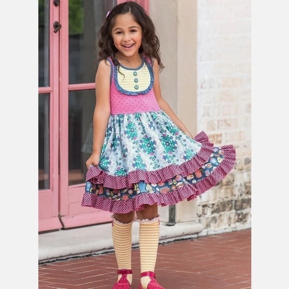 Matilda Jane 6 Dress Put on a Show Cookie Sleeveless Ruffle Twirl Baking Spring - Picture 1 of 5